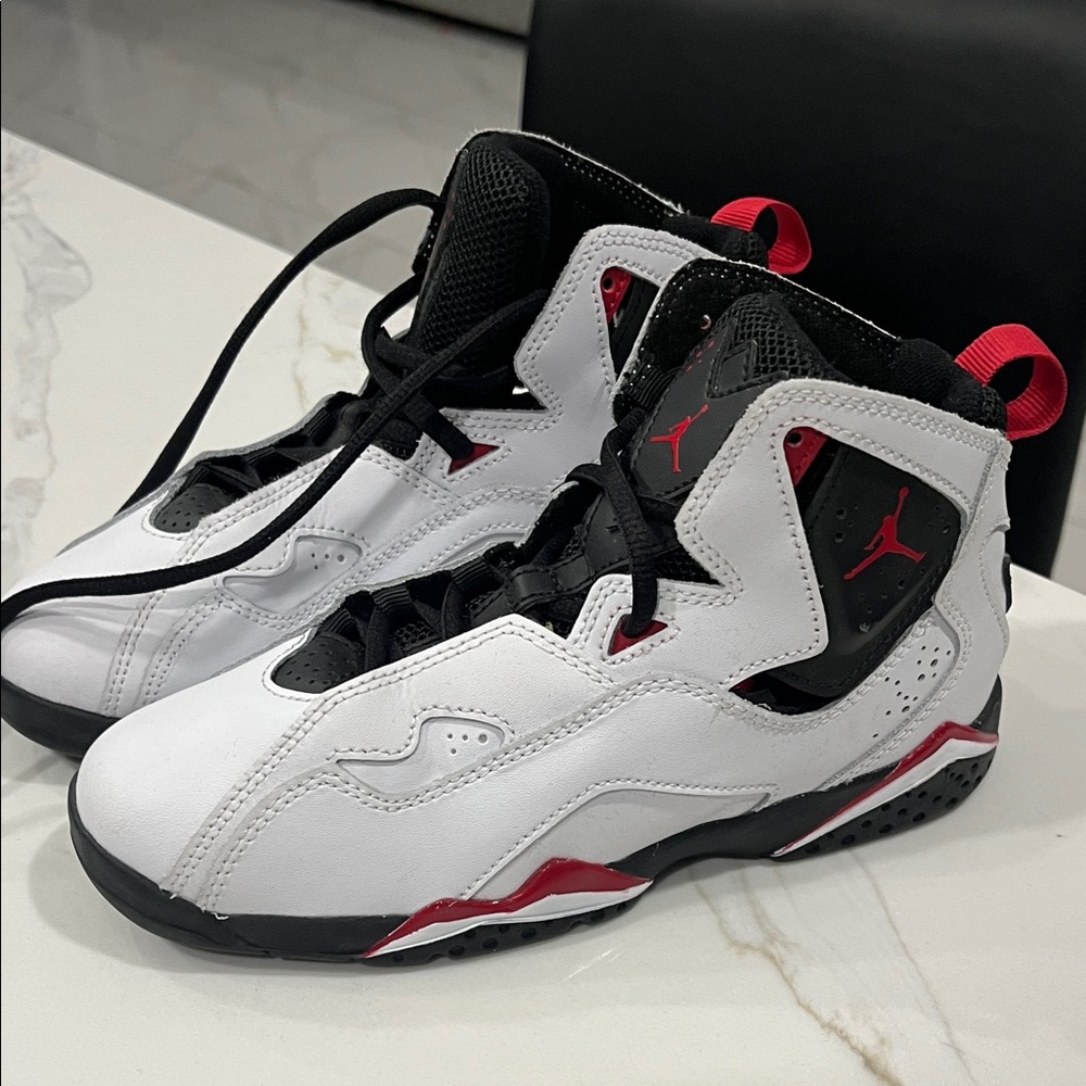 Kids High-Top Sneakers - White, Black, and Red